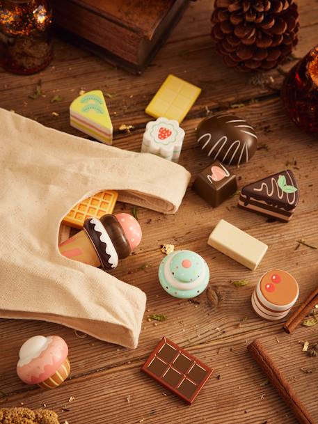 Pouch with Cakes & Chocolates in FSC® Wood BEIGE LIGHT SOLID WITH DESIGN 