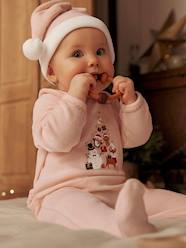 Christmas Sleepsuit & Hat in Velour for Baby Girls