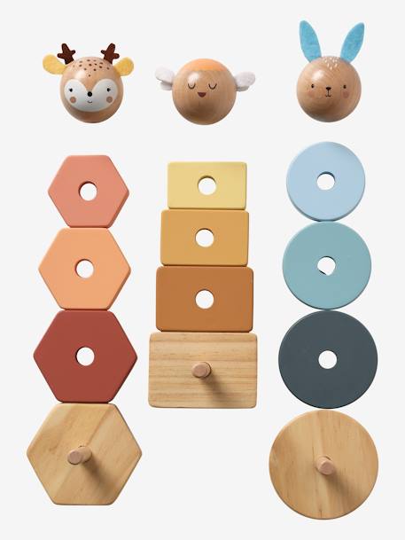 Trio of Stacking Towers, Forest Friends, in FSC® Wood wood 