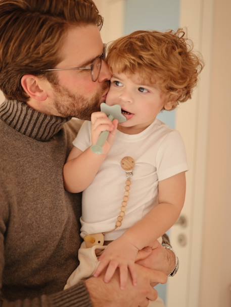 Training Toothbrush in Silicone by MUSHIE blue+grey+rose 