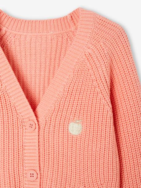 Rib Knit Cardigan for Girls coral+pale yellow+sage green 