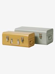 Bedroom Furniture & Storage-Set of 2 Nesting Metal Trunks