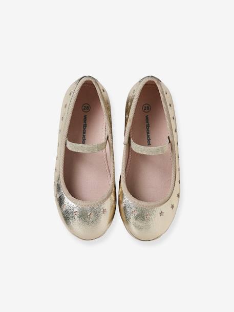 Iridescent Mary Jane Shoes for Girls gold+rose 