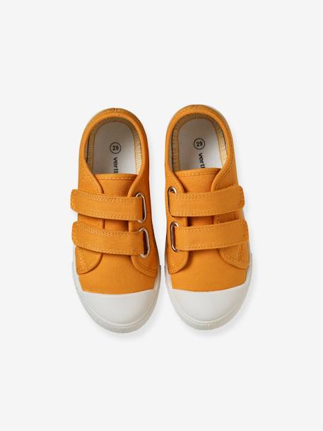Fabric Trainers with Hook-&-Loop Straps, for Children blue+mustard+sky blue 
