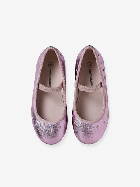 Iridescent Mary Jane Shoes for Girls gold+rose 