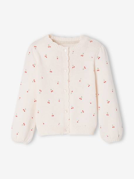 Printed Jacket, Scalloped Trim, for Girls printed white 