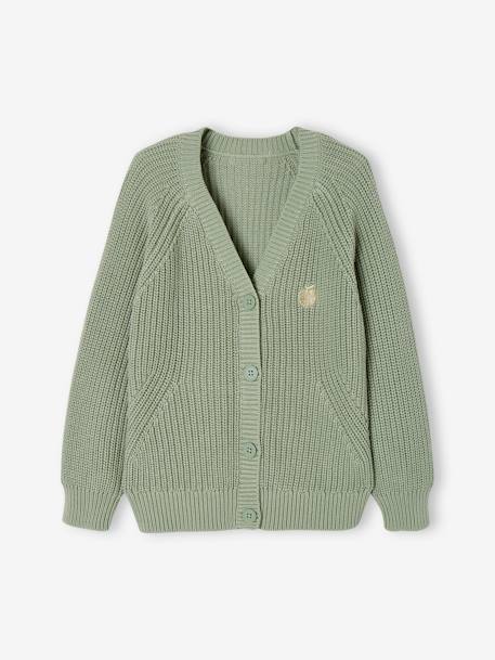 Rib Knit Cardigan for Girls coral+pale yellow+sage green 