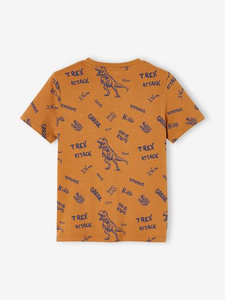 T-Shirt with Graphic Motifs for Boys anthracite+cinnamon+lichen+marl white+pecan nut+terracotta 