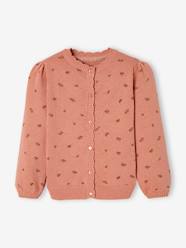 Girls-Printed Jacket, Scalloped Trim, for Girls