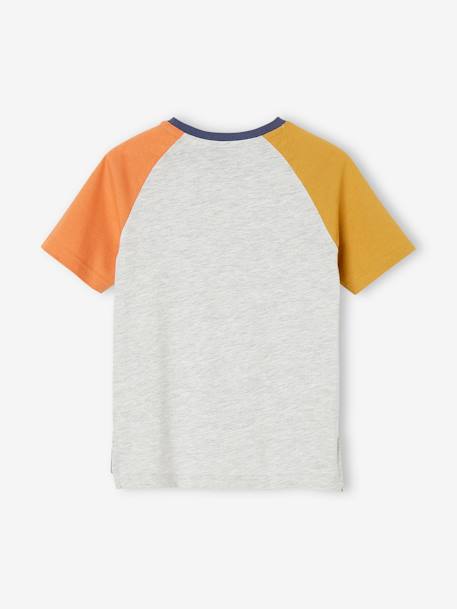 Colourblock Top with Shark Motif for Boys marl grey 