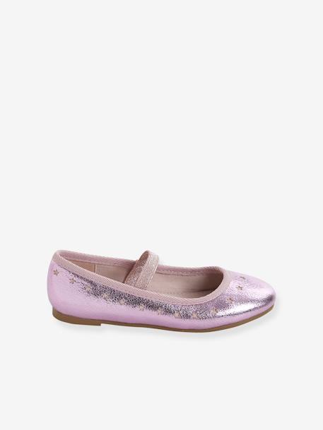 Iridescent Mary Jane Shoes for Girls gold+rose 