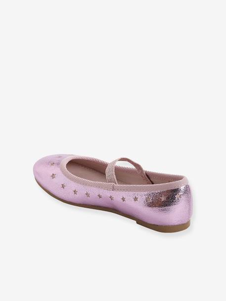 Iridescent Mary Jane Shoes for Girls gold+rose 