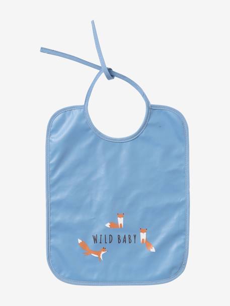 Pack of 3 Plasticised Bibs blue 