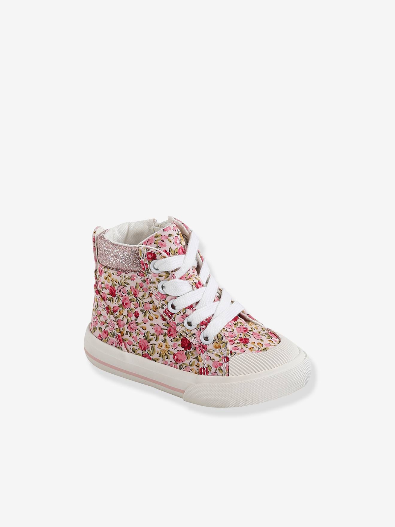 High Top Trainers with Laces Zips for Babies rose Shoes