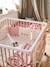 Adaptable Cot/Playpen Bumper, Barn BEIGE LIGHT SOLID WITH DESIGN 