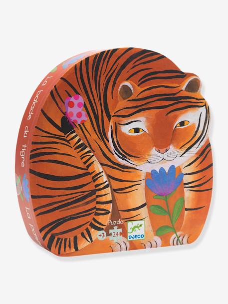 24-Piece Puzzle, The Tiger Walk by DJECO orange 