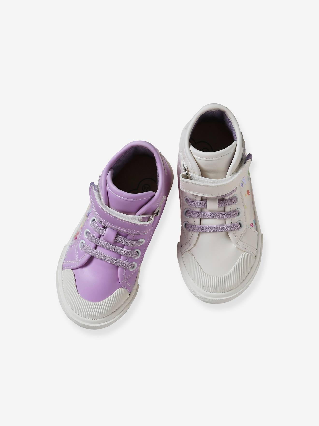 High Top Trainers for Girls Designed for Autonomy lilac Shoes Vertbaudet