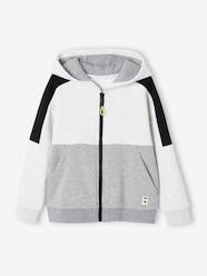 Boys-Cardigans, Jumpers & Sweatshirts-Sweatshirts & Hoodies-Sports Jacket with Zip & Hood, Colourblock Effect, for Boys