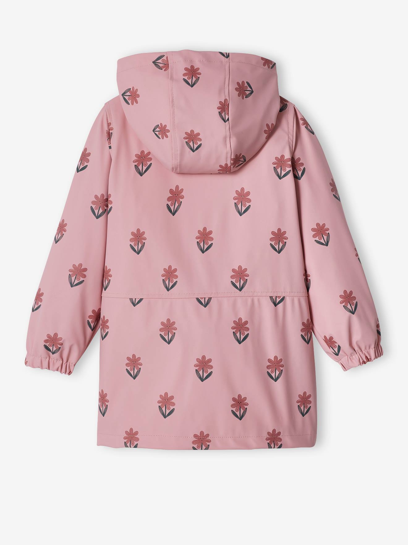 Floral Raincoat with Hood for Girls Girls Vertbaudet