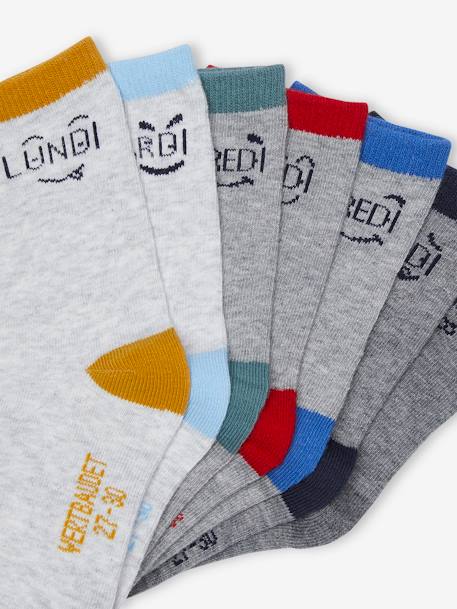 Pack of 7 Pairs of Fun Weekday Socks marl grey 