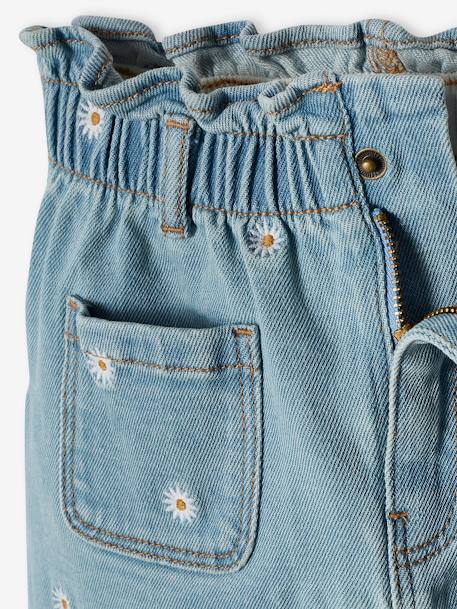 Denim Skirt with Floral Embroidery, for Girls double stone 