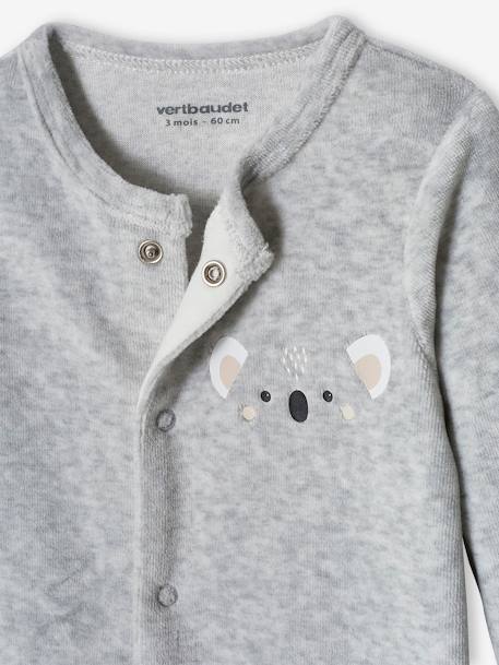 Koala Sleepsuit in Velour, for Babies marl beige+marl grey 