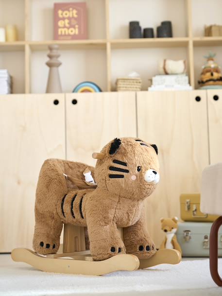 Rocking Tiger for Babies in FSC® Wood YELLOW MEDIUM SOLID WTH DESIGN 