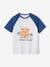 T-Shirt with Graphic Motif & Raglan Sleeves for Boys blue+sage green 