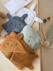 Baby-Bath Capes & Bathrobes-Bath Cape + Wash Mitt, in Organic Cotton