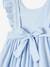 Occasion Wear Frilly Dress with Open Back for Girls coral+sky blue 