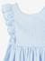 Occasion Wear Frilly Dress with Open Back for Girls coral+sky blue 