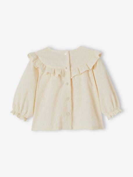 Embroidered Blouse with Ruffle for Babies ecru 