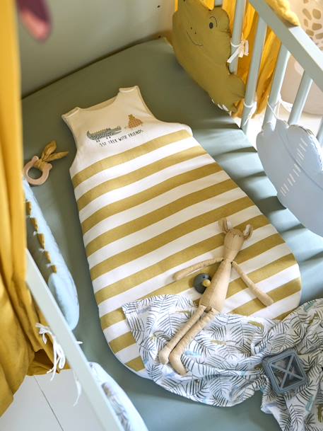 Striped Sleeveless Baby Sleeping Bag, Trek striped brown 