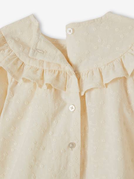 Embroidered Blouse with Ruffle for Babies ecru 