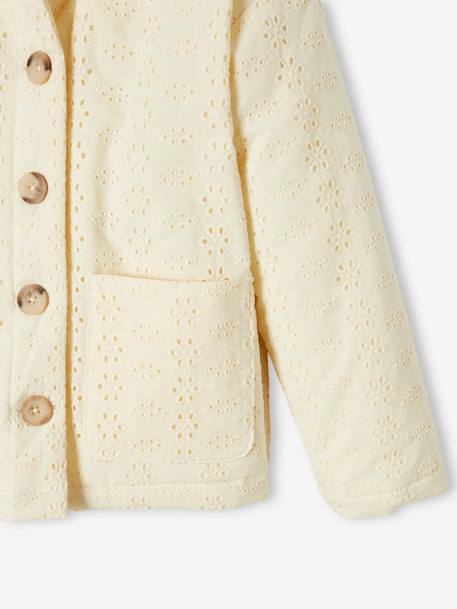 Broderie Anglaise Cardigan for Girls ecru 