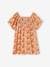 Smocked Floral Print Dress, for Girls nude pink 