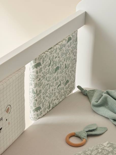 Cot/Playpen Bumper, In the Woods sage green 