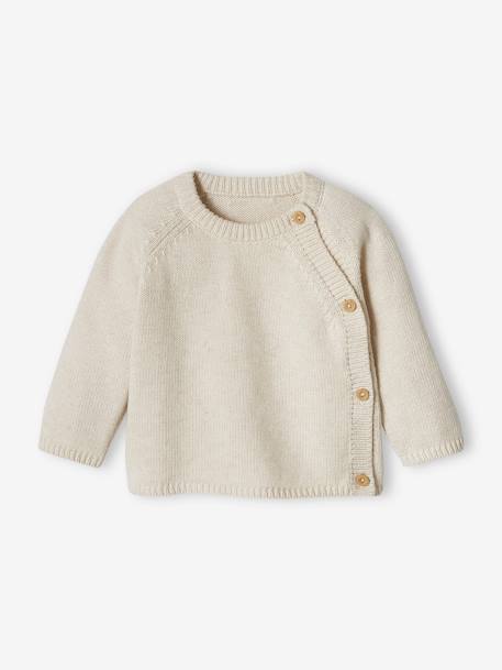 Jersey Knit Top, Opens at the Front, for Babies marl beige 