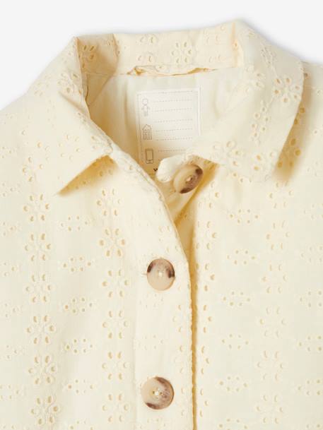 Broderie Anglaise Cardigan for Girls ecru 