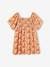 Smocked Floral Print Dress, for Girls nude pink 