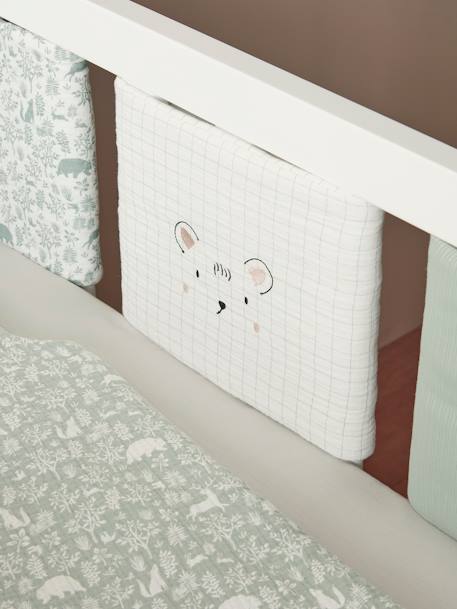 Cot/Playpen Bumper, In the Woods sage green 