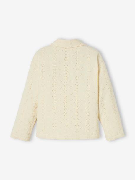 Broderie Anglaise Cardigan for Girls ecru 