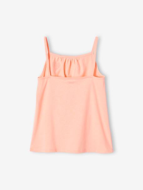 Pack of 3 Basics Tops with Thin Straps, for Girls peach+raspberry pink 