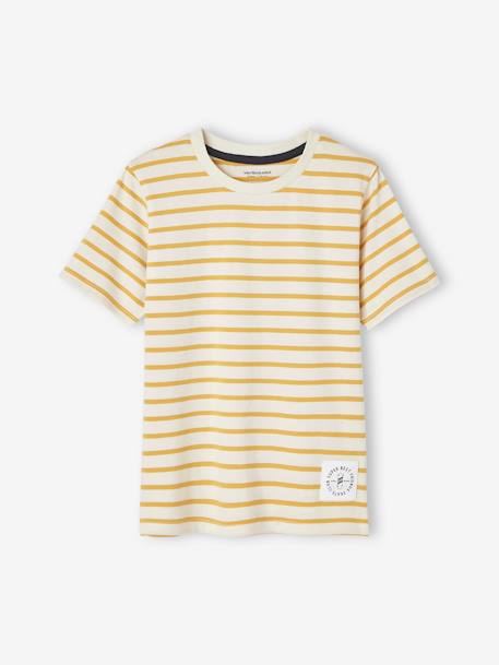 Short-Sleeved Sailor-Style T-Shirt for Boys azure+BLUE BRIGHT STRIPED+GREEN MEDIUM STRIPED+striped red+striped yellow 