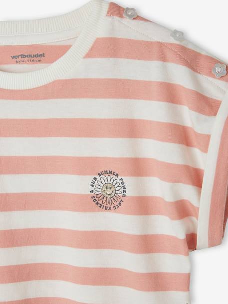 Striped T-Shirt for Girls striped pink 