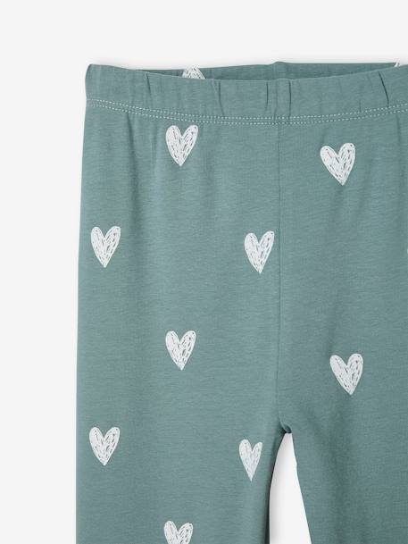 Printed Leggings for Girls ecru+grey green+sky blue 