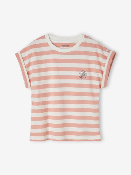 Striped T-Shirt for Girls striped pink 