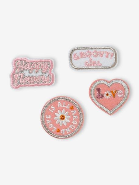 Pack of 4 Iron-on Patches for Girls rose 