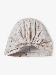 Baby-Accessories-Turban-Like Beanie in Printed Knit for Baby Girls