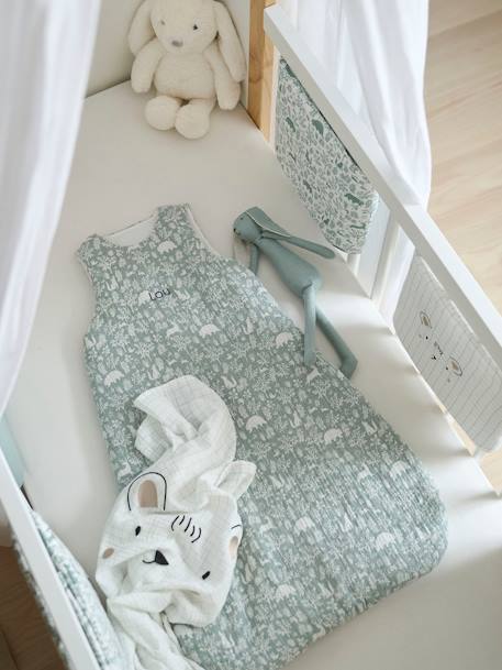 Cot/Playpen Bumper, In the Woods sage green 